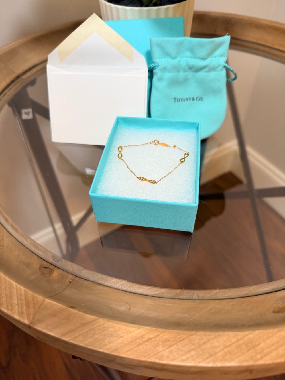 Authentic Tiffany & Co 18K Gold Infinity Bracelet